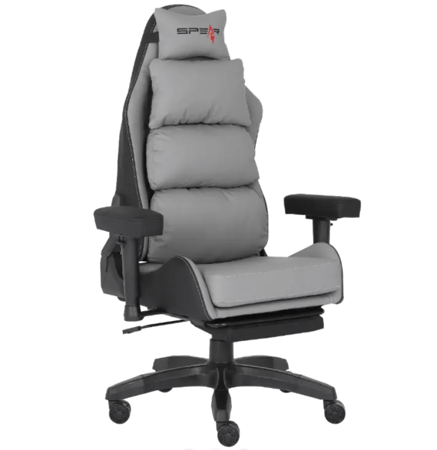 كرسي احترافي باللون الرمادي | Spear Chair Footrest Gray