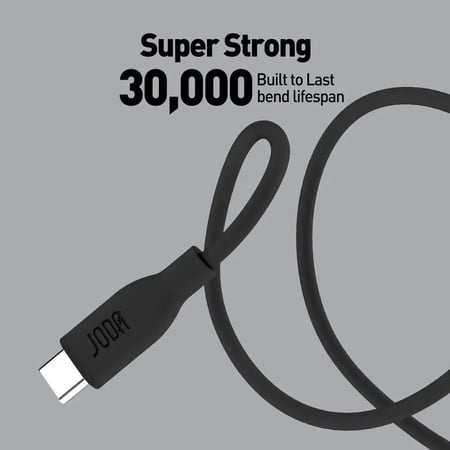 جودا - كيبل تايب سي الى تايب سي سيليكون بقوة 60 واط بطول 1 متر - رمادي