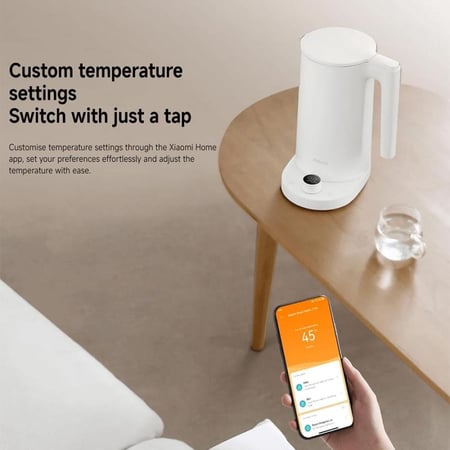 غلاية سمارت 2 برو 1.7 ل 1800W، Fتحكم ذكي في درجة الحرارة وغليان سريع من شاومي، أبيض