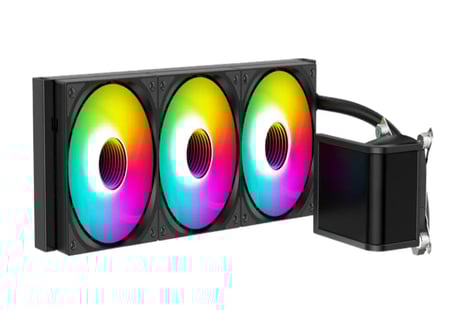 Spear TRYOFLOWX360 CURVE 360mm LCD curved Screen Liquid cooler Black | مبرد مائي احترافي سبير تيم مع شاشة منحنيه 360مم لون أسود