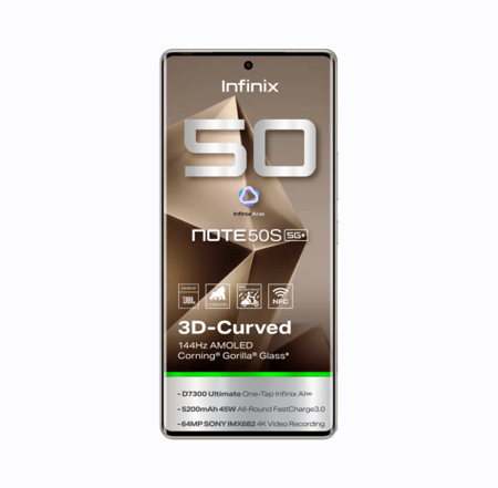 إنفينيكس - نوت 50 اس - 5G - ذاكرة 256 جيجا - تيتانيوم رمادي