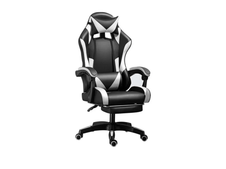 كرسي العاب احترافي باللون الاسود والابيض | Gaming Chair USYHD White and Black)