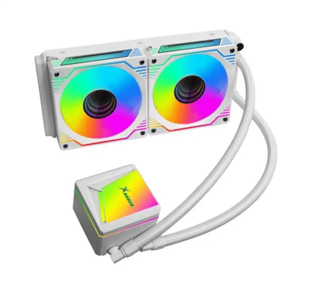 Xander WATERWHEEL 240mm Info Screen Liquid cooler White| مبرد مائي احترافي زاندر مع شاشة معلومات 240مم لون أبيض