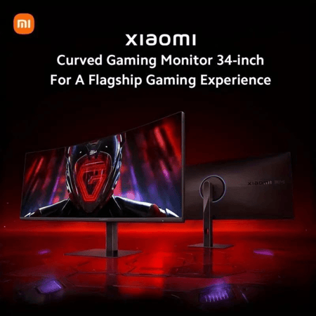 شاشة عرض شاومي منحنية للألعاب G34WQI بدقة WQHD بمعدل 180Hz وبحجم 34 انش ELA5458UK - أسود