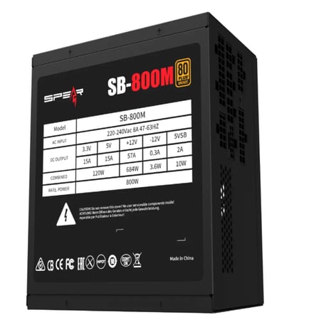 Spear PSU 800w +80 Bronze Black | باور سبلاي 800 وات سبير اسود