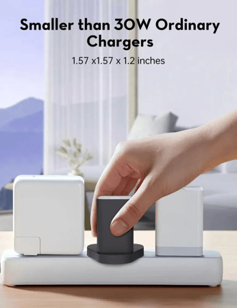 شاحن منزلي راف باور 35 واط - بمنفذين بي دي + يو اس بي - بتقنية Gan 5.0