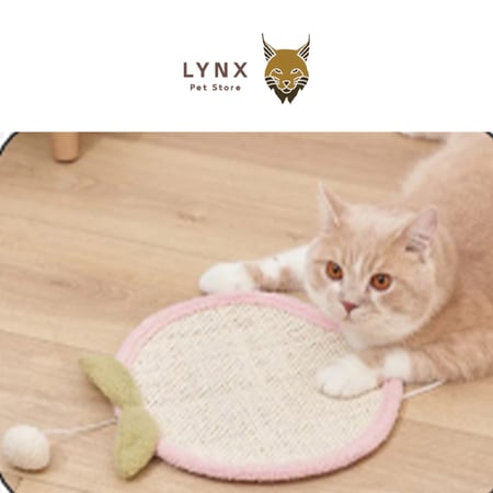 خداشة قطط قابلة للتعليق خشبية - اللون وردي