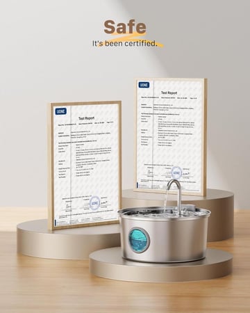 نافورة مياه ستانلس ستيل مقاومة للصدأ للقطط الكبيرة بتصميم عصري وصحي