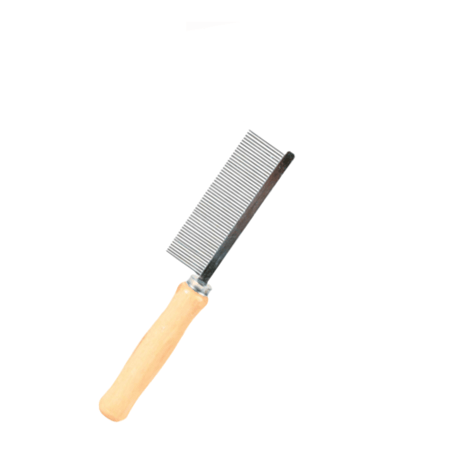 مشط قطط وكلاب بأسنان ناعمة مع مقبض خشبي مقاوم للصدأ تريكسي  لإزالة الشعر المتشابك و التكتل - 18 سم