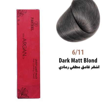 صبغة شعر باستيل 6.11 اشقر غامق مطفي رمادي بالارجان