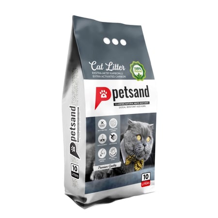 بيت ساند رمل تركي للقطط برائحة الكربون 10 لتر