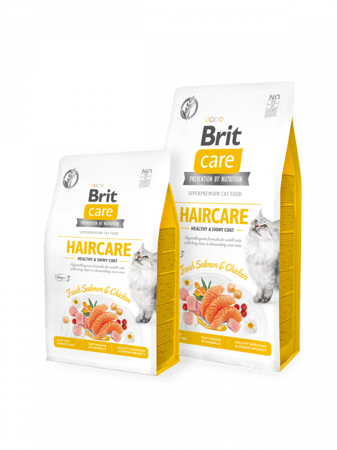 بريت طعام جاف خالي من الحبوب للقطط للعناية بالشعر 7 كج