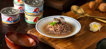 ناتشورال كيتي تونة مع السردين في المرق TUNA WITH SARDINE 80g