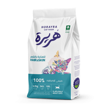 هريرة طعام جاف للقطط للعناية بالشعر والجلد4kg
