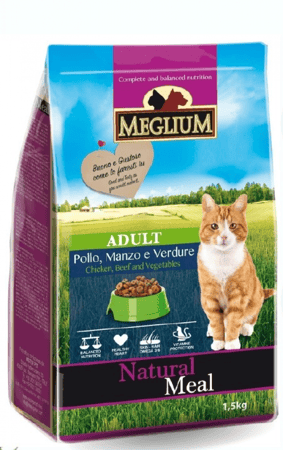 طعام كامل للقطط البالغة بالدجاج ولحم البقر والخضروات 1.5kg