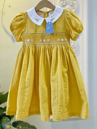 فستان اصفر بناتي