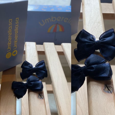 قطعتين فيونكة شعر كحلية