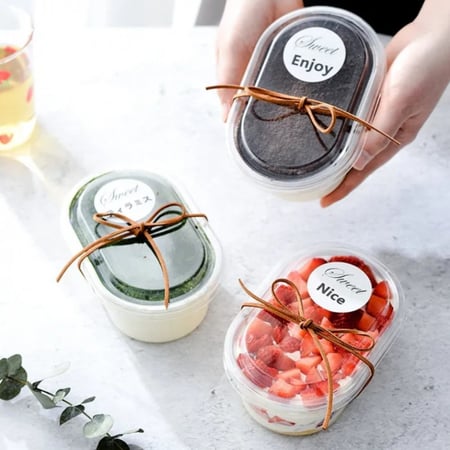 علب بلاستيك شفافه بغطاء منفصل