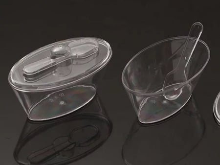 علب اكريلك مع ملعقه