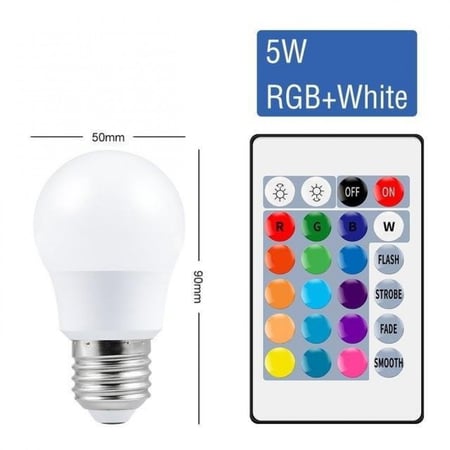 مصباح LED أبيض ملون قابل للتغيير مع التحكم عن بعد وظيفة ذاكرة