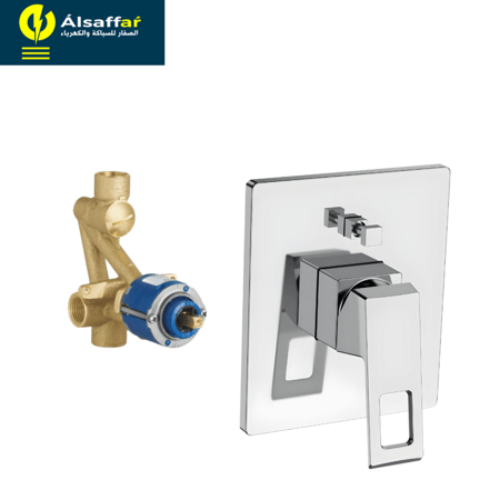 لوحة خلاط دش 2 خط مخفي كروم BRONZO