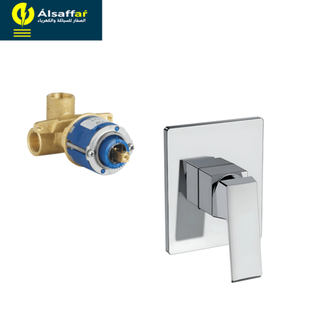 لوحة خلاط شطاف 1 خط مخفي كروم BRONZO