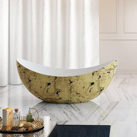 بانيو ديكور ذهبي اسود فيركو مقاس VERCO 180X80 cm