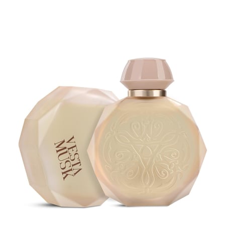 صندوق مجموعة قصة فيستا Qissa Vesta Set الأنيقة عطر وبودرة