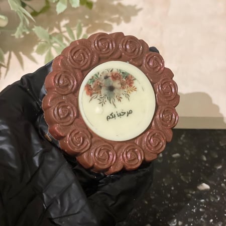 قالب طباعة وردة دائري