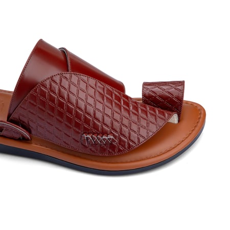 حذاء شرقي طبي جلد طبيعي بني - صناعة وطنية