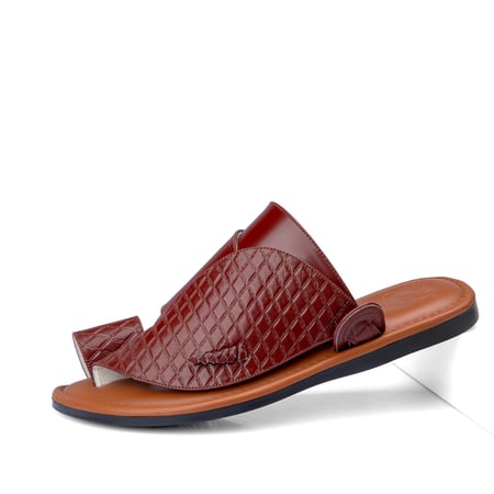 حذاء شرقي طبي جلد طبيعي بني - صناعة وطنية