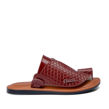 حذاء شرقي طبي جلد طبيعي بني - صناعة وطنية