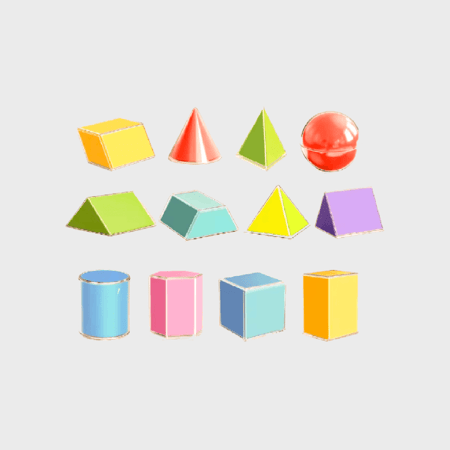 حقيبة الأشكال الهندسية لمادة الرياضيات في الابتدائي والمتوسط والطفولة