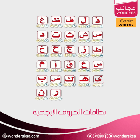 بطاقات الحروف الأبجدية