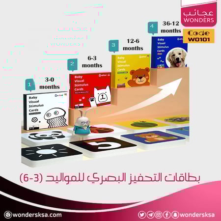 بطاقات التحفيز البصري للمواليد لتعزيز مهارات الرؤية لدى الأطفال