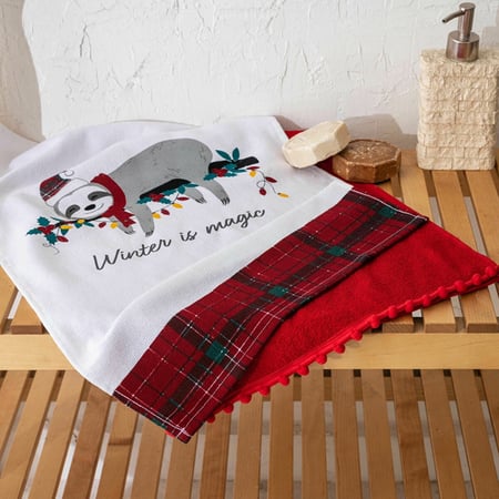 طقم مناشف أحمر