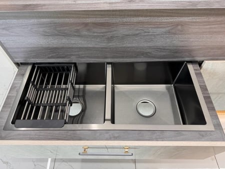 مجلى حوضين  تحت السطح استيل 304- نانو- سماكة 3ملم 90/45