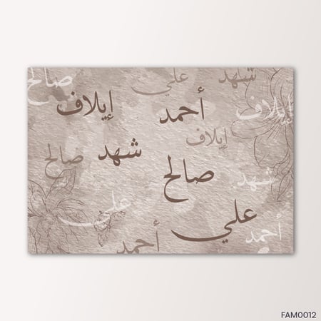 لوحة اسماء العائلة بني وورود