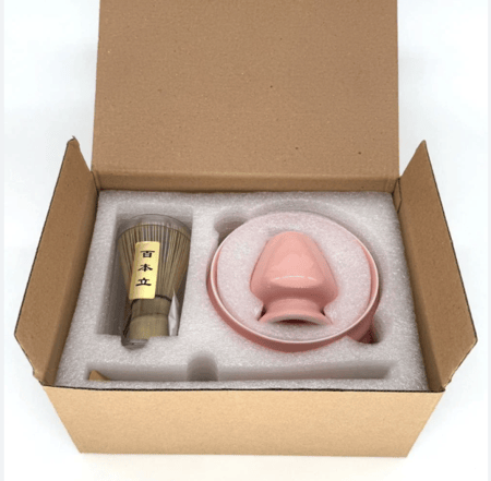 طقم ادوات تحضير الماتشا وردي