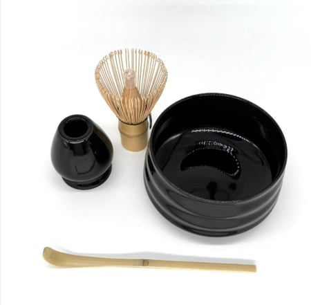 طقم ادوات تحضير الماتشا اسود