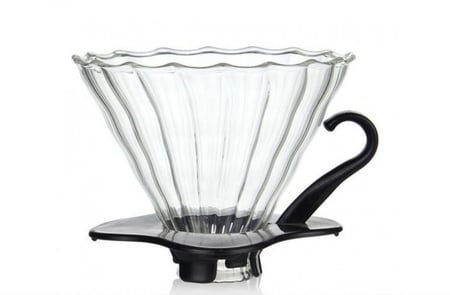 قمع تقطير V60 زجاجي - مقاس 02 بقاعدة  | V60 Dripper Glass