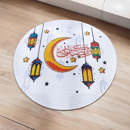 مجموعة مفارش طاولات دائرية انيقة مصممة لشهر رمضان