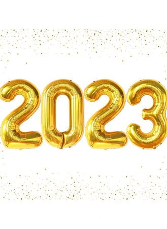 بالون هليويم ذهبي رقم 2023 مقاس 32 بوصة
