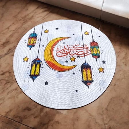 مجموعة مفارش طاولات دائرية انيقة مصممة لشهر رمضان