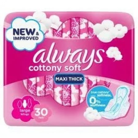 اولويز فوط صحية كبيرة وسميكة بنعومة القطن من أولويز ، 30 فوطة