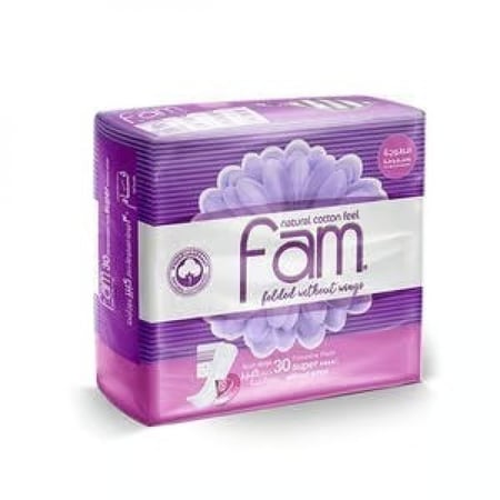فام فام حفايظ نسائيه بدون أجنحة حجم كبير 30 قطعة