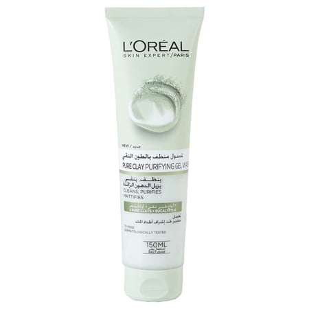 لوريال باريس غسول منظف للبشرة الدهنية بالطين النقي والاوكاليبتوس 150ml‏