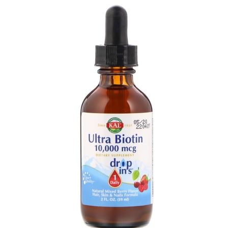 قطرة البيوتين للشرب متوفرة بنكهتين الفانيليا او التوت 60 مل