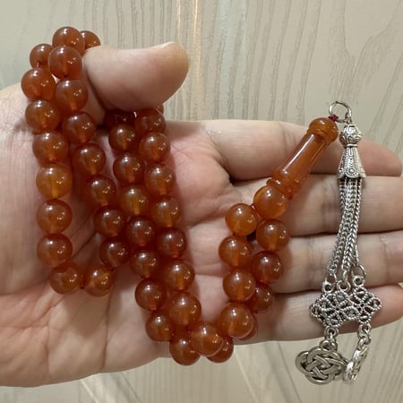 سبحة بكلايت بلجيكي لون بني شفاف بلمعة