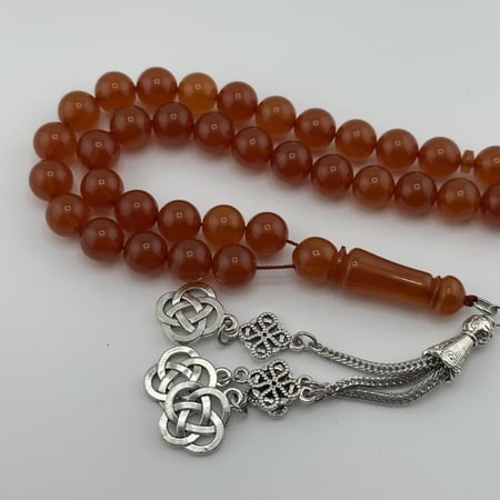 سبحة بكلايت بلجيكي لون بني شفاف بلمعة